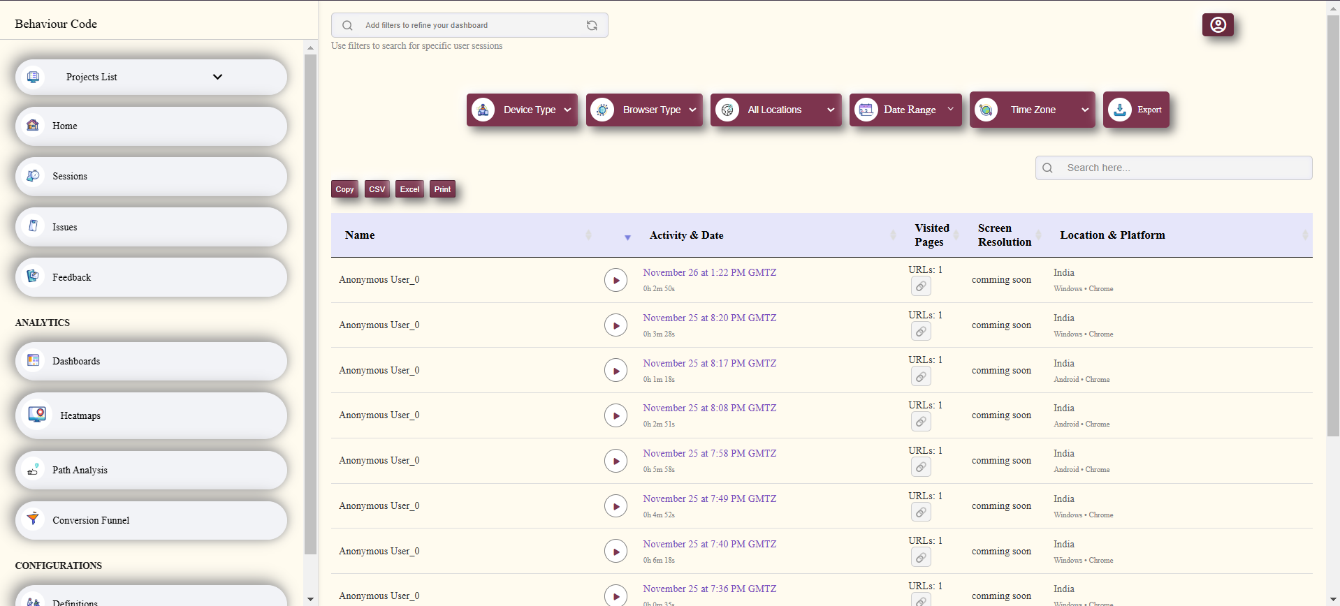 Error Tracking Visualization